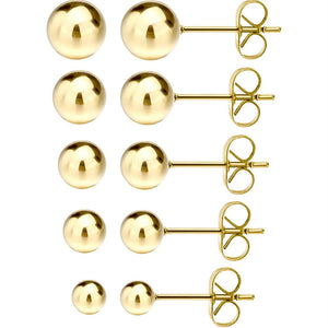 Ball Earrings 316L Surgical Steel Earrings Round Ball Stud Earrings Set