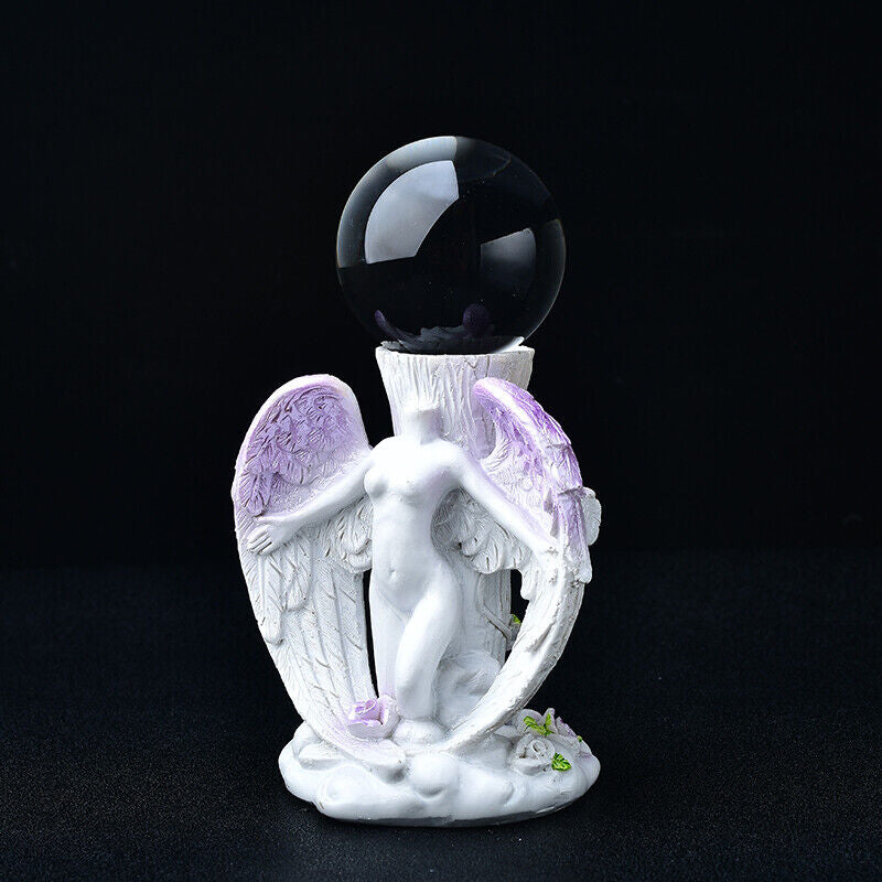 Fairy Maiden Angel Design Crystal Ball Stand Sphere Stand Globe Holder Decor