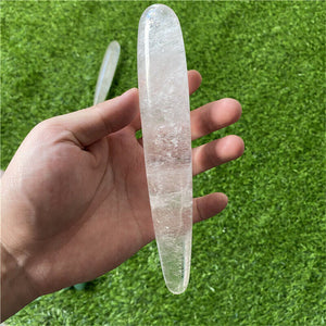 Large Long Natural Rose Quartz Crystal Massage Penis Wand Gemstone Yoni for Women Health Smooth Polished