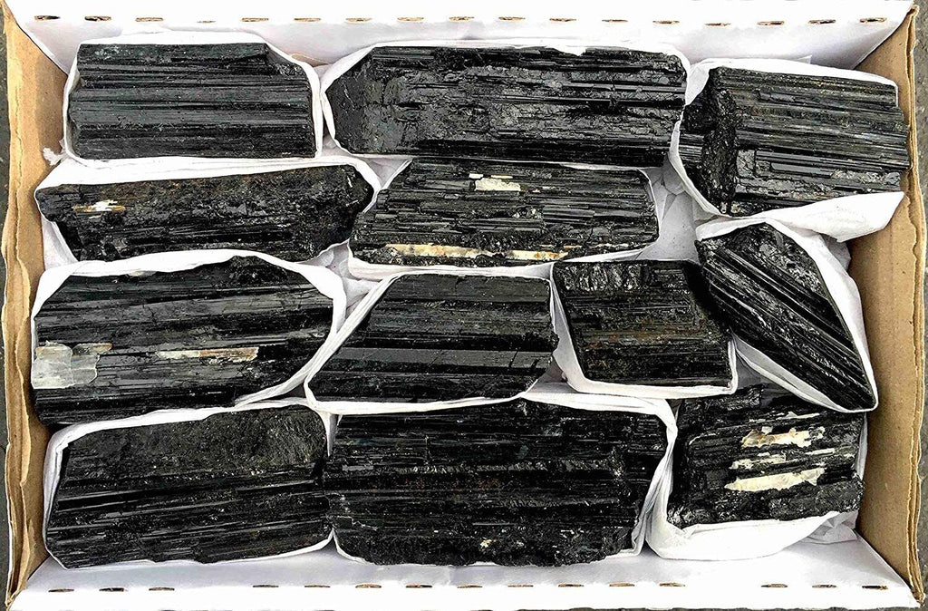 2 Lb Black Tourmaline Collection In Box of 7x5x2, 12-18 Pcs Healing Crystals…