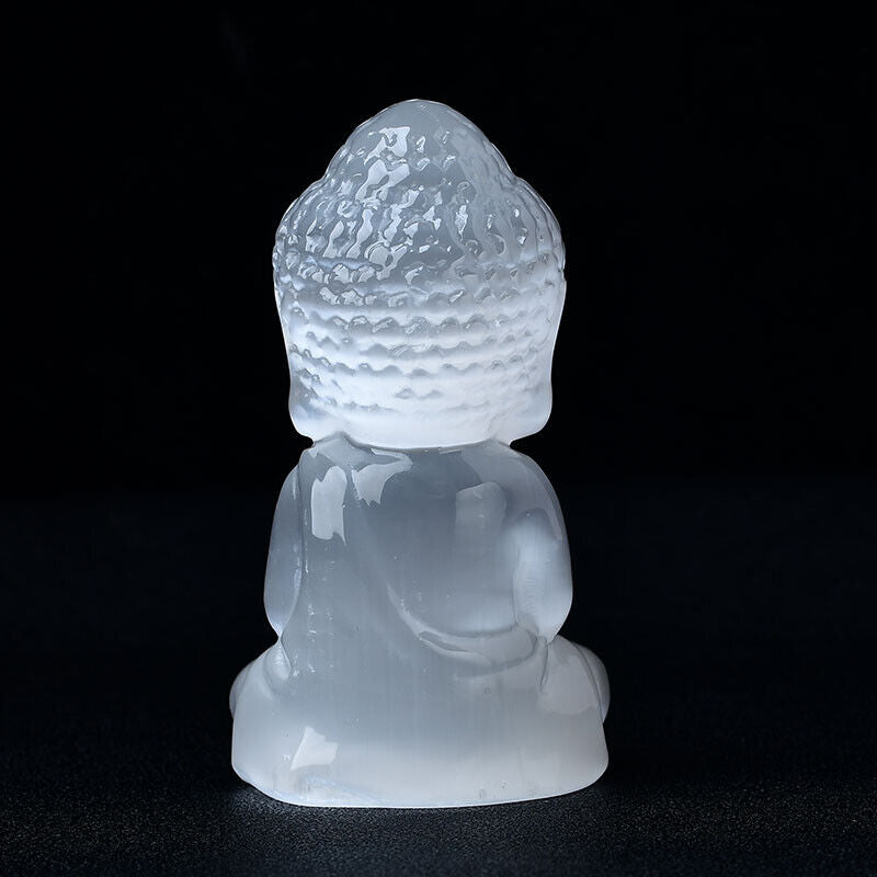 Selenite Buddha Hand Carved Sculpture Crystal Home Decoration Selenite Figurine