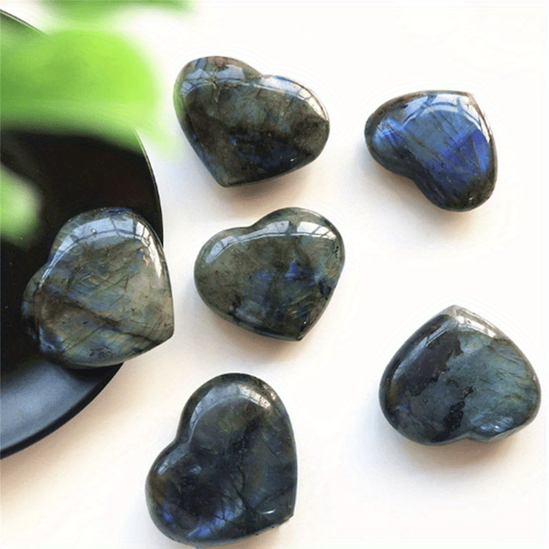 1pc Polished Labradorite Stone - Enhance Healing & Reiki with Nature's Crystal Heart of the Ocean