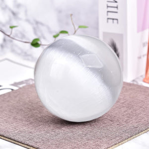 Selenite Crystal Sphere Healing Crystal Ball for Meditation, Home Decoration