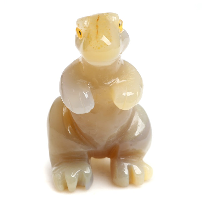 Natural Hand Carved Gemstone Crystal Quartz  Dinosaur  Figurine Sculpture Hand Made Statue 2.4 inches Healing Stone Reiki Home Decor Gift