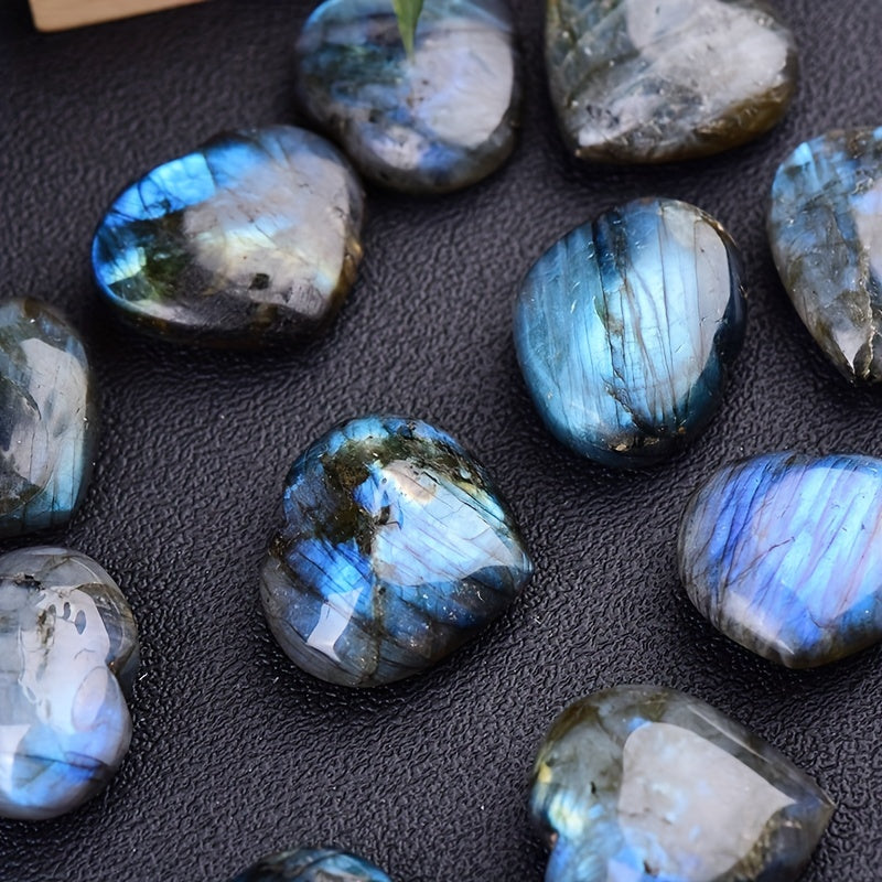 1pc Polished Labradorite Stone - Enhance Healing & Reiki with Nature's Crystal Heart of the Ocean