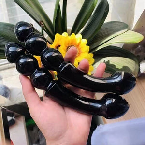 Natural Black Obsidian Yoni Massage Crystal Quartz Wand 170mm-180mm for Women