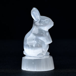 Selenite Rabbit Animal Hand Carved Sculpture Crystal Selenite Figurine Gift