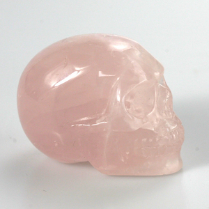 2'' Natural Rose Quartz Crystal Skull Specimen Healing Reiki Figurine Decor US Stock