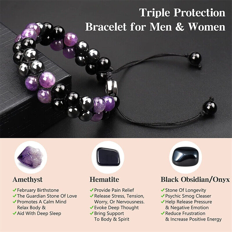 Black Obsidian Wealth Bracelet Color Changed Pi Xiu Bracelets Dragon Mantra