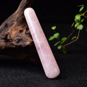 Rose Pink Quartz Crystal Massage Wands Healing Stone Stick Hand-Polished DIY Meditation