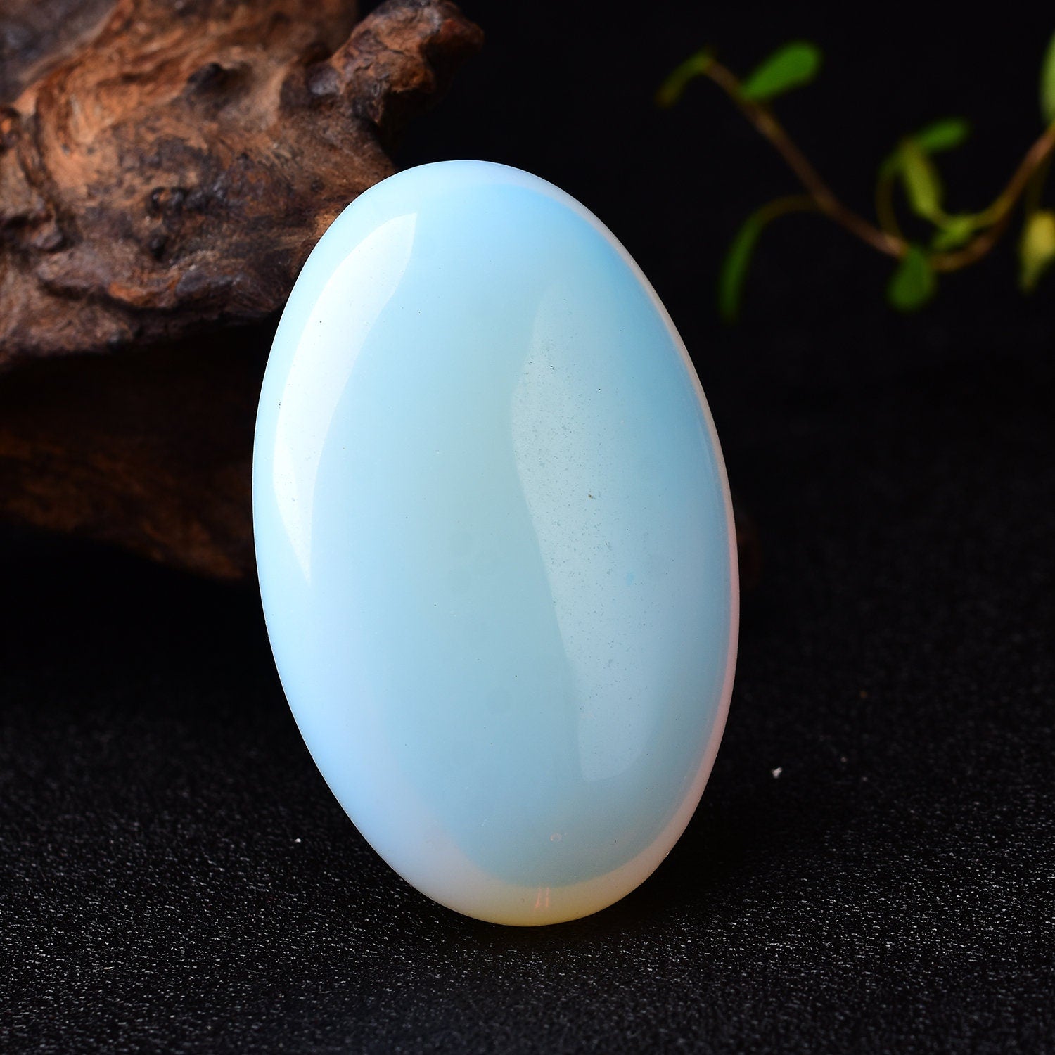 Opalite  Palm Stone Quartz Healing Crystal Massage Polished Stone Meditation Hand-Polshed