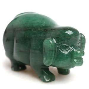 2.36 Inch Natural Green Aventurine Quartz Reiki Pig Hand Made Pet Figurines Crystal Healing Hand-Carved Gift Room Decor