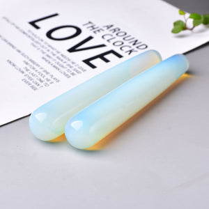 White Opalite Quartz Crystal Massage Wands Healing Stone Relax Energy Stick Hand-Polished DIY Meditation