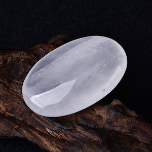 Clear White Quartz Palm Stone Quartz Healing Crystal Massage Tools Polished  Meditation Rock  Hand-Polished Energy Stone Home Decor Gift