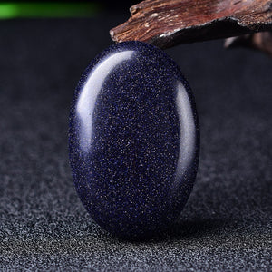 Blue Goldstone Palm Stone Quartz Healing Crystal Massage Tools Polished Gemstone Meditation Rock Hand-Polished Energy Stone Home Decor Gift