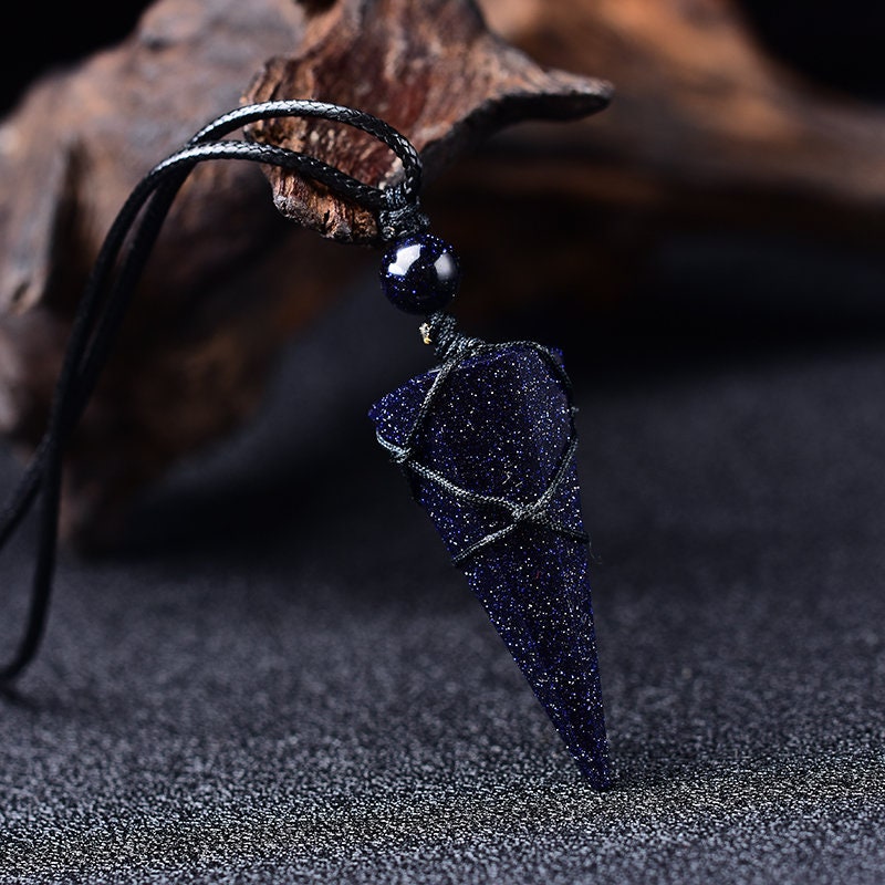 Fashion Reiki Gemstone Quartz Healing Charka Charm Pendant  Pendulum Crystal  Hand-Carved Hand-Polished Gift  Healing  Meditation Lover Gift