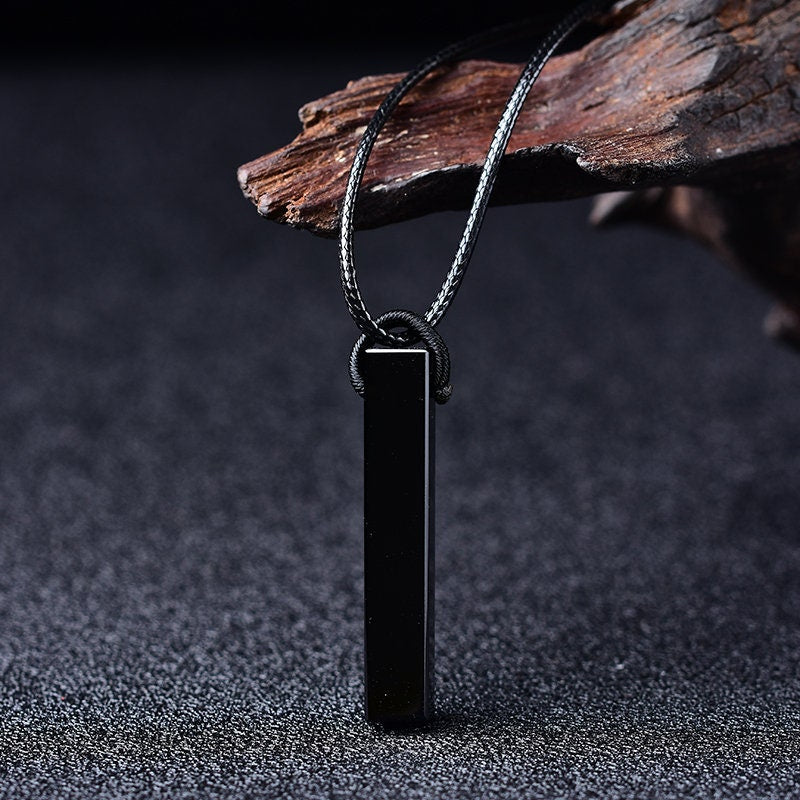 Black Fashion Gemstone Healing Charm Pendant Chakra Lucky Pendulum Reiki Crystal Points Hand-Polished Gift  Meditation Lover Holiday Gift