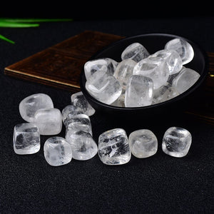 6 Pieces Polished Natural White Clear Quartz CUBE Tumbled Stone Gravel Stone Crystal  Hand-Polished for Fish Tank Decor Garden Healing Rock