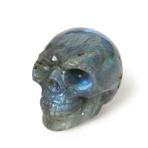 2'' Labradorite Crystal Skull Specimen Hand Carved Quartz Healing Reiki Figurine Decor Halloween Head  Quartz Skull Hand Carved Statue Altar