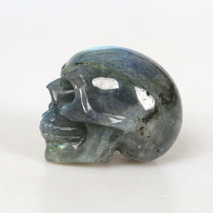 2'' Labradorite Crystal Skull Specimen Hand Carved Quartz Healing Reiki Figurine Decor Halloween Head  Quartz Skull Hand Carved Statue Altar