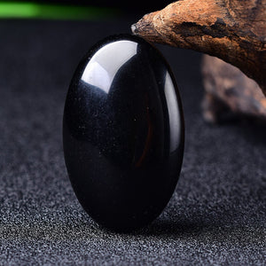 Black Obsidian Palm Stone Reiki Quartz Healing Crystal Massage Polished Meditation Hand-Polished Gemstone Crystal Massage Accessories