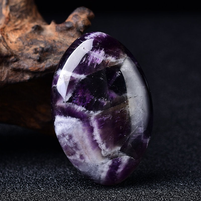 Dream Amethyst Palm Stone Quartz Healing Crystal Massage Tools Polished Gemstone Meditation Rock Hand-Polished Energy Stone Room Decor Gift