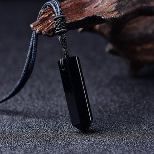 Black Obsidian Pendant Reiki Pendulum Healing Charka Crystal Point Charm Pendants Hand-Polished Gift  Healing Meditation Holiday Gift