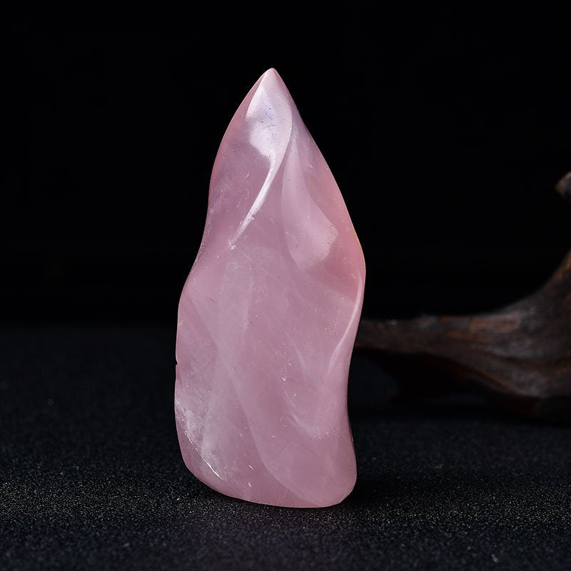 Lover Rose Quartz Free Form Reiki Torch Meditation Healing Quartz Crystal Hand Made Massage Home Decoration Collection Gift