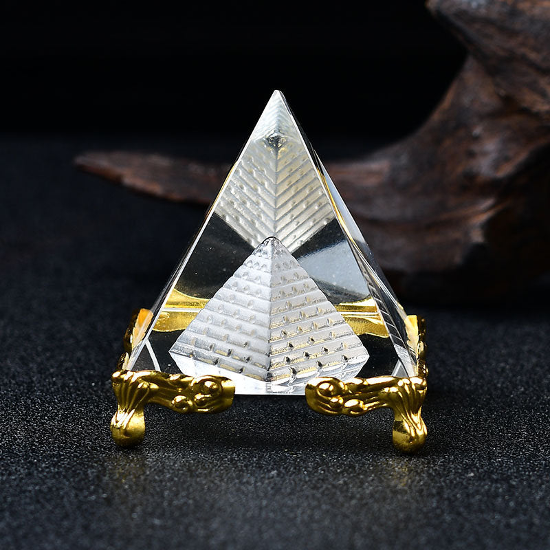 DIY Creative Fashion Healing Hand Made Modern Pyramid In Pyramid Reiki Ornament Room Decor Home Decoration Collection Gift