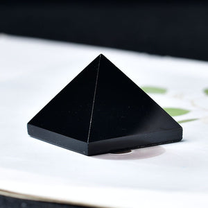 Obsidian Pyramid Stone Quartz Healing Crystal Hand Made Meditation Reiki Mineral Home Decor Decoration Collection Gift