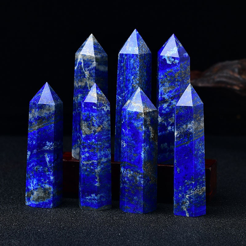 Blue Lapis Crytsal Tower Reiki Healing Meditation Chakra Specimen Hand Made Points Collection Gift