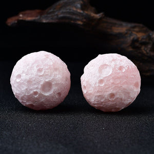 Rose Quartz Moon Shape Crytsal Sephere Reiki Healing Ball Meditation Decor Hand Made Massage Home Decoration Collection Gift