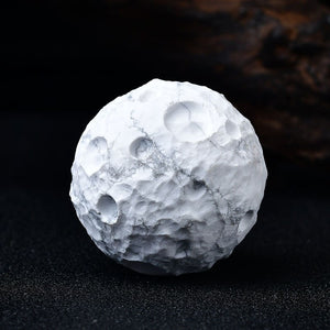 White Howlite Moon Shape Crytsal Sephere Reiki Healing Ball Meditation Decor