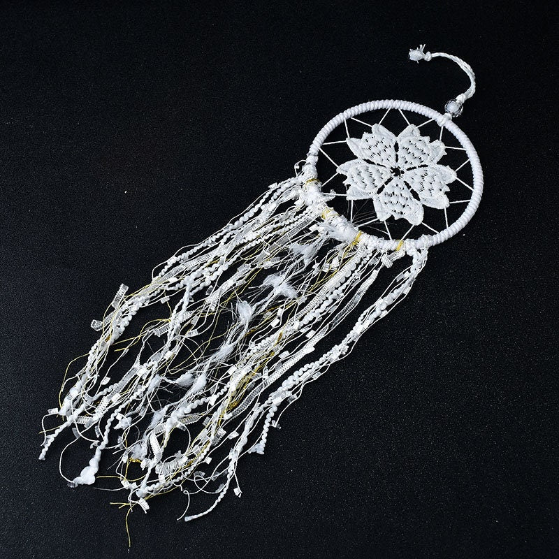 Beautiful White Dream Catcher Net Tassel Heart Hand Made DIY Reiki Room Decoration Home Collection Gift