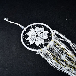 Beautiful White Dream Catcher Net Tassel Heart Hand Made DIY Reiki Room Decoration Home Collection Gift