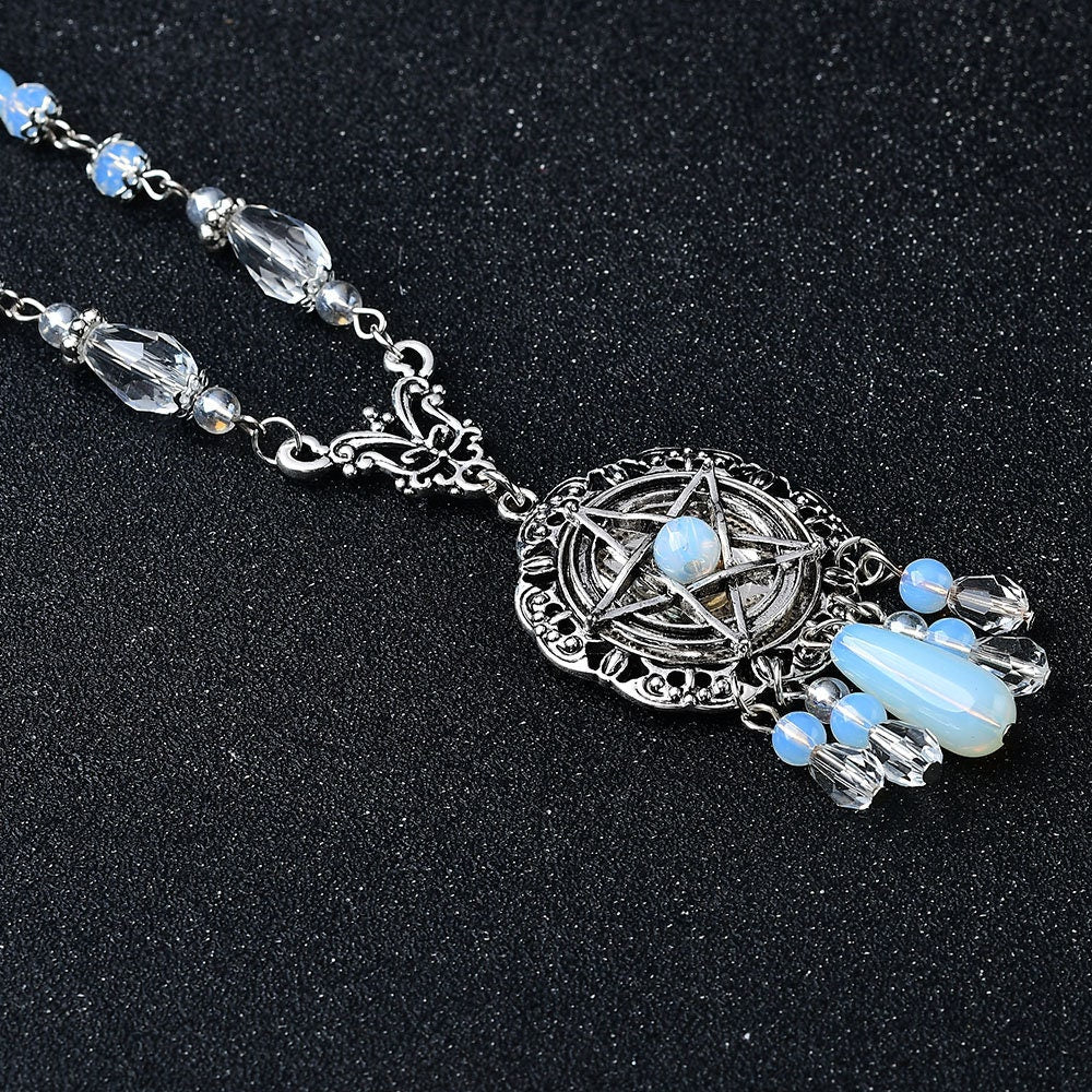 Beautiful Reiki Oplite Star Necklace Crystal Healing Meditation Gemstone Gift