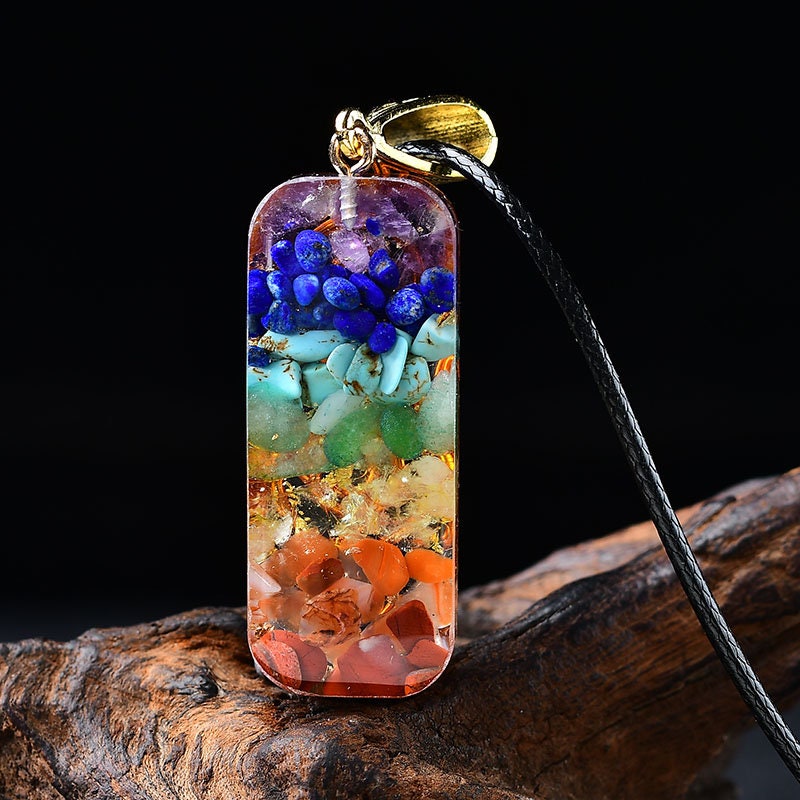 Beautiful 7 Chakra Hand-Made Healing Pendant Necklace Crystal Healing Meditation Stones Craft Gemstone Gift