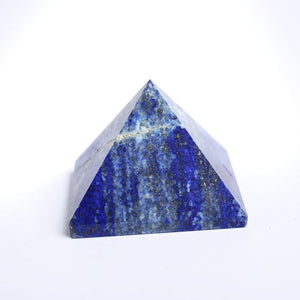 Natural Crystal Lapis Lazuli Stone Pyramid Hand Carved Hand Made Quartz Crystal  for Healing Decor