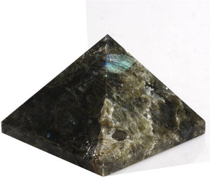 Natural Crystals&Gmestone Labradorite Pyramid Healing Quartz Stone Hand Polished Hand Made Room Decor