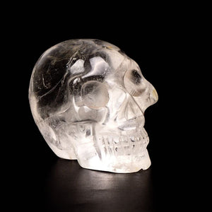 Quartz Crystal Skull Healing Crystal Stone Human Reiki Skull Hand Made Figurine Statue Sculptures Collection (Clear)