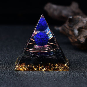 2.36‘’ Orgone Pyramid Lapis Sphere Gift Quartz Healing Meditation Crystal Hand Made Home Decoration Collection