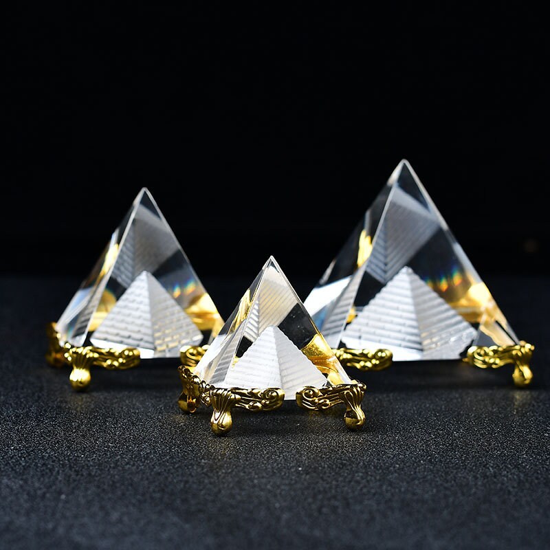 DIY Creative Fashion Healing Hand Made Modern Pyramid In Pyramid Reiki Ornament Room Decor Home Decoration Collection Gift