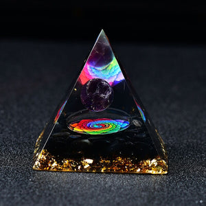 2.36‘’ Orgone Pyramid Magic Vision Amethyst Ball Hand Made Quartz Healing Meditation Home Decoration Collection Gift