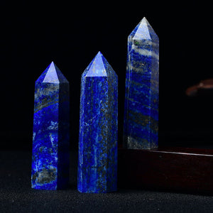 Blue Lapis Crytsal Tower Reiki Healing Meditation Chakra Specimen Hand Made Points Collection Gift