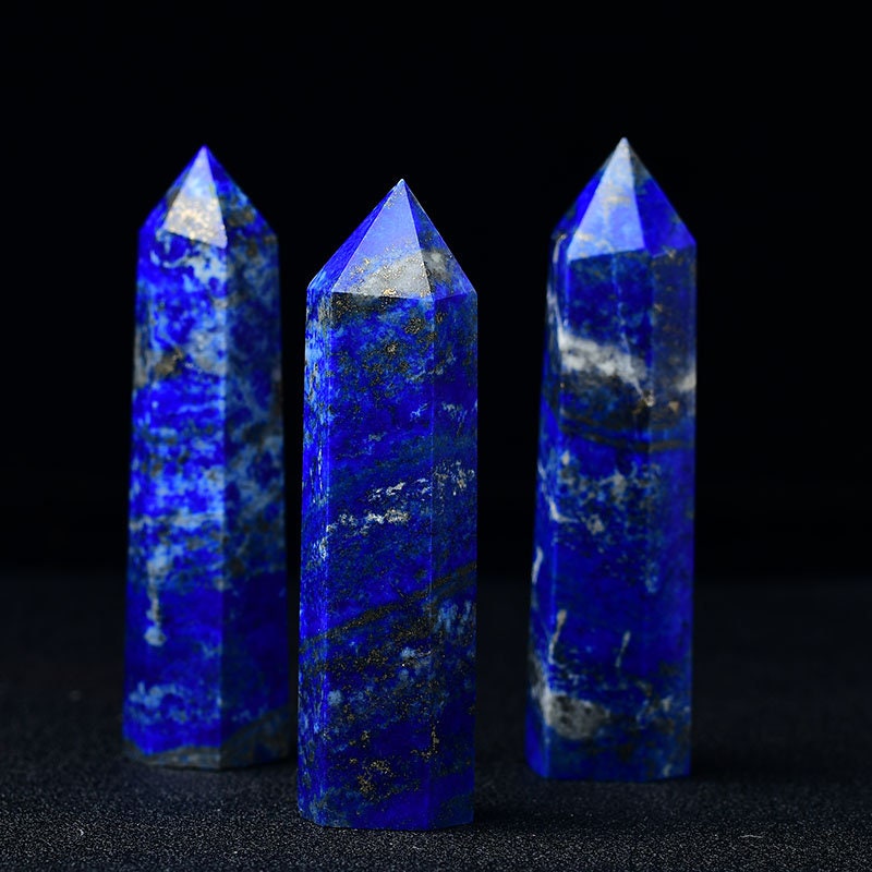 Blue Lapis Crytsal Tower Reiki Healing Meditation Chakra Specimen Hand Made Points Collection Gift