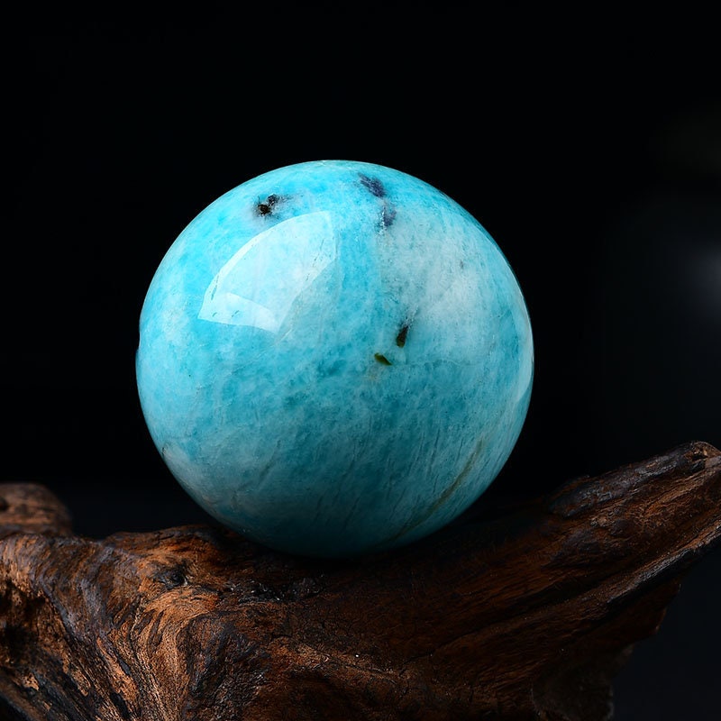 Blue Amazonite Crytsal Sephere Reiki Healing Crystal Ball Meditation Decor Hand Made Massage Home Decoration Collection Gift