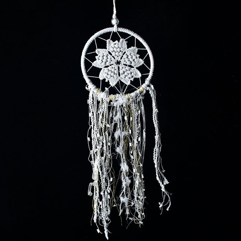 Beautiful White Dream Catcher Net Tassel Heart Hand Made DIY Reiki Room Decoration Home Collection Gift