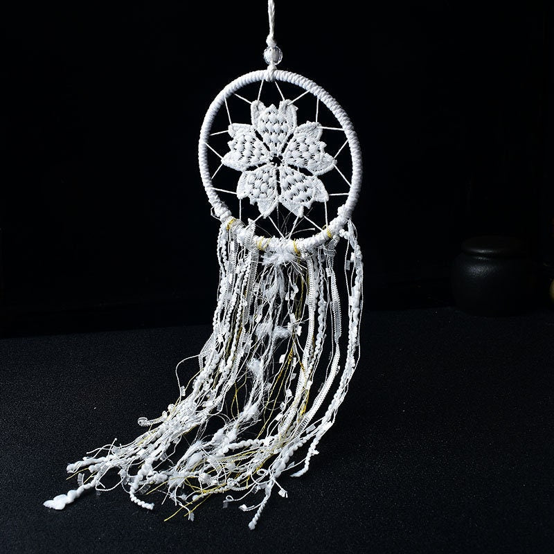 Beautiful White Dream Catcher Net Tassel Heart Hand Made DIY Reiki Room Decoration Home Collection Gift