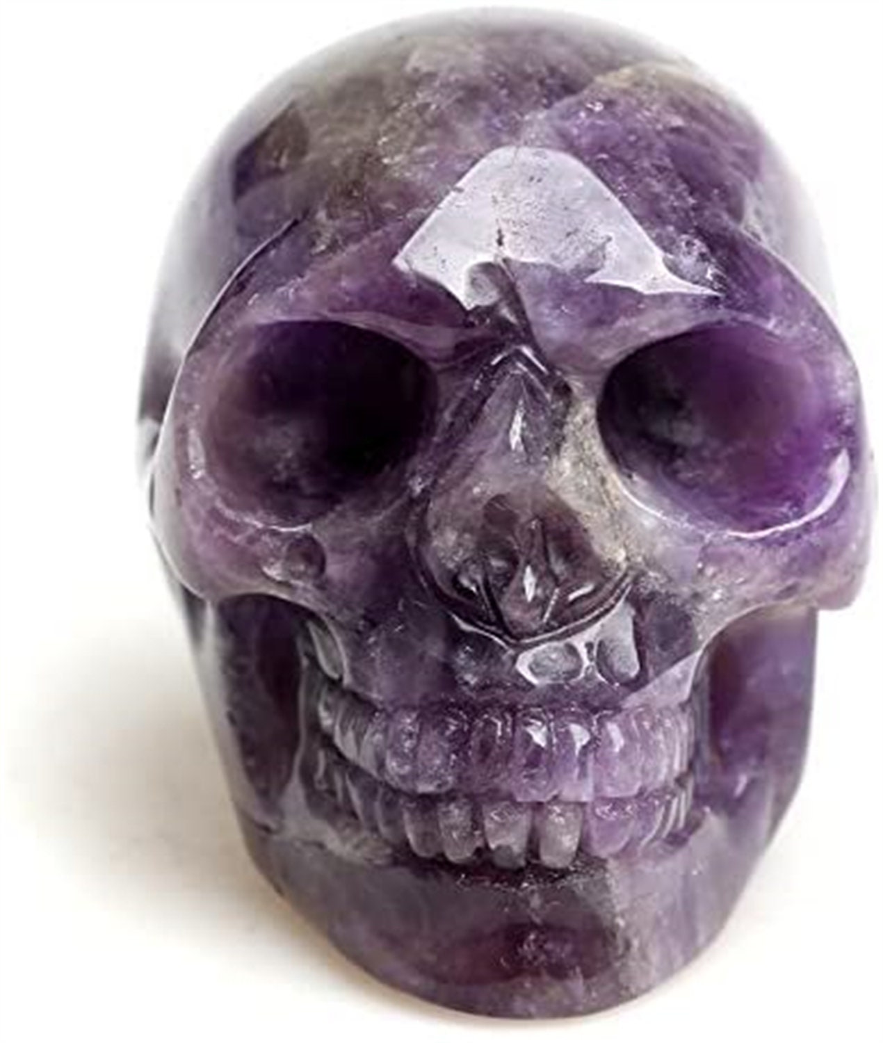 2'' Natural Amethyst Quartz Skull Specimen Reiki Healing Crystal Decor Figurine Halloween Gift  Decoration Reiki Figurine Healing  Head