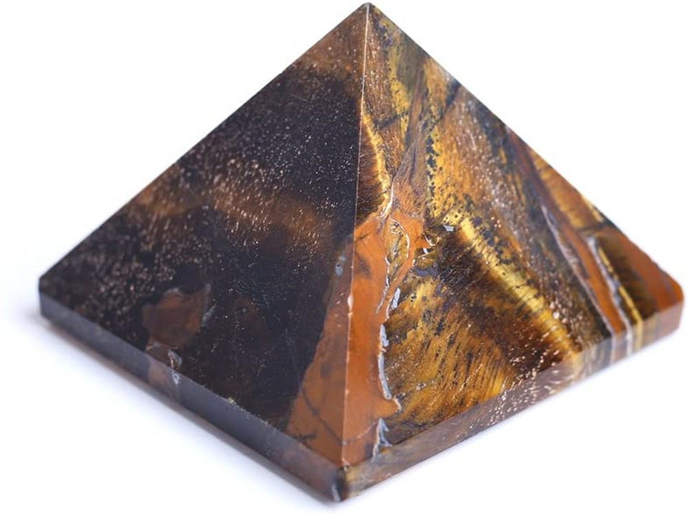 Natural Crystals&Gmestone Tiger Eye Pyramid Healing Quartz Stone Hand Polished Hand Made Pyramids 60MM 2.36inches Room Decor